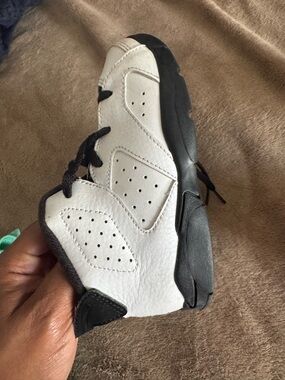 Kids White and Black High-Top Lace-Up Sneakers